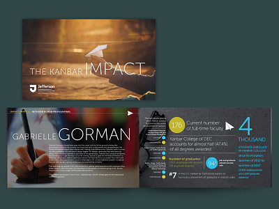 The Kanbar Impact brochure design flight higher education layout typography