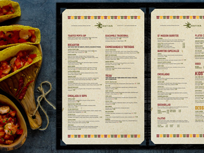 Cantina Menu design layout menu mexican print restaurant spread