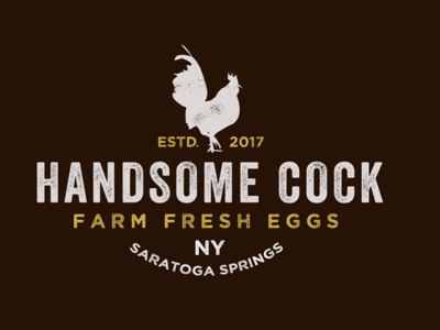 Handsome Cock Identity branding cock eggs farm to table food logo produce