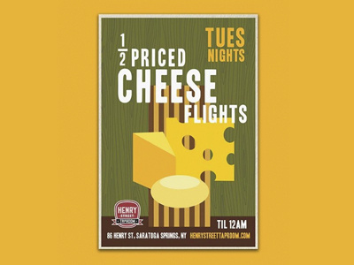 Cheese Flight Poster cheese design food foodie illustration poster saratoga