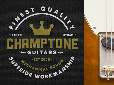 Champtone Guitars 10th Anniversary Seal badge branding craftsmanship design guitars logo music seal typography vector