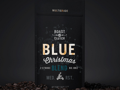 BLUE Christmas BLEND beans coffee design concept packagedesign rusty type