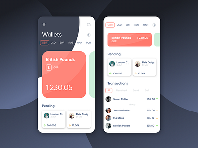 Wallets app clean design mobile ui ux