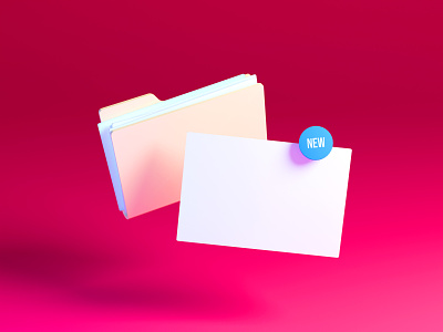 Add new document to folder 3d blender documents folder illustration ui