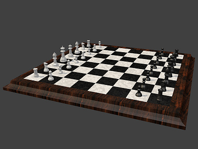 Chess set 3D Render 3d animation bishop blender chess chessboard king knight pawn queen renderman rook