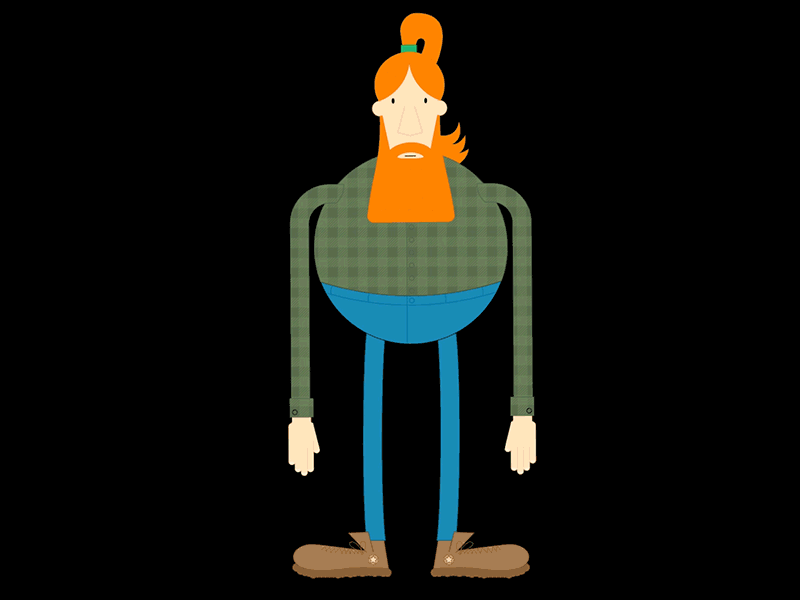 Hipstar 2d animation character character animator gif ginger hipster illustration woodchucker