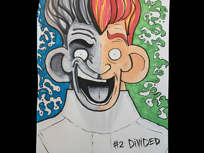 Day 2 - Divided disorder dissociative divided identity inktober inktober2017 insane personality split