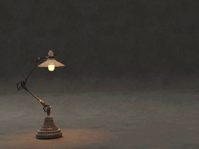 Vintage Desk Lamp Animation (Wireframe) 3d animation blender cycles desk lamp pixar render vintage wireframe