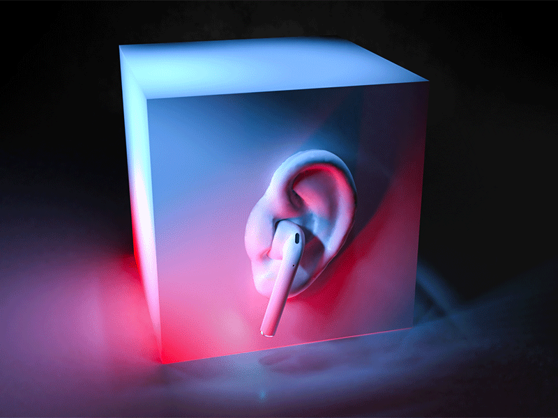 Airpods abstract airpods animation apple blender ear human lighting render sculpt sculpting