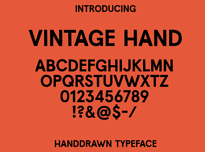 Vintage Hand Typeface branding display font font handmade hipster lettering retro sign signwriting texture type typeface typography vintage
