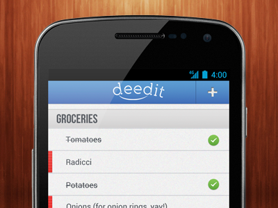 Deedit List android deedit list screen user interface