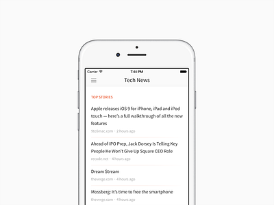 Morning Reader for iPhone ios iphone mobile typography