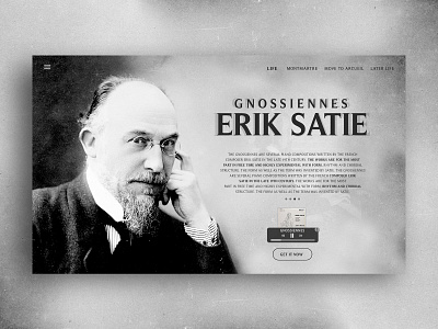 Erik Satie Website Concept biography design eriksatie gnossiennes music website