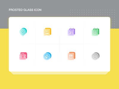 Glass Icons app dashboard essential essential icons flat icon design icon set icons illustration minimal sketch ui