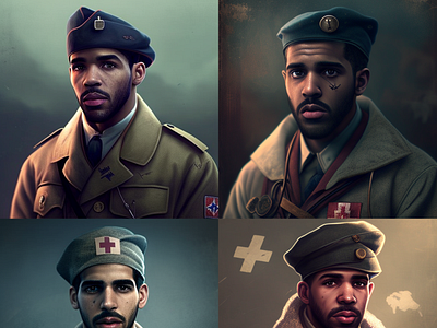 Rapper Drake As A Medic In WW2 app branding design graphic design illustration logo