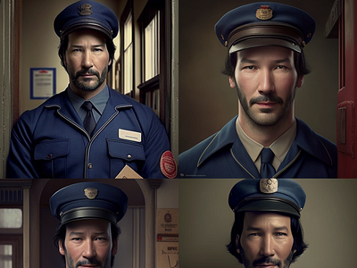 Actor Keanu Reeves As A Mailman