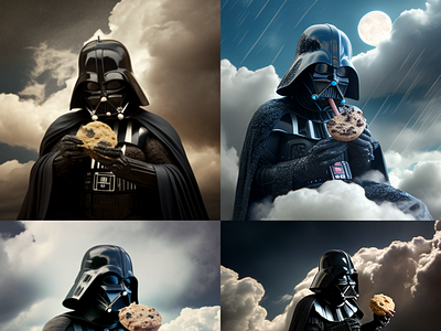 Darth Vader Eating Cereal On A Cloud