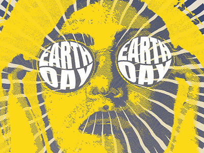 Earth Day v.2 60s style graphic design psychedelic student t shirt design