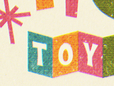 Toy 1950s box offset texture toy vintage