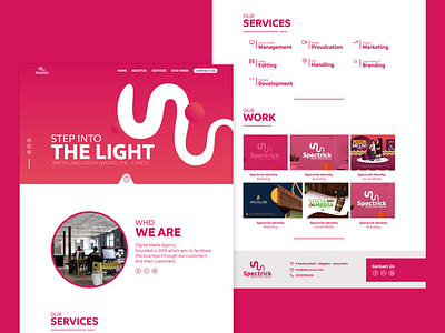 Spectrick Landing Page agence branding design minimal ui ux web