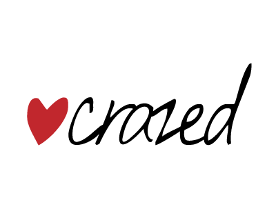 logo „heartcrazed“ black heart logo red typography