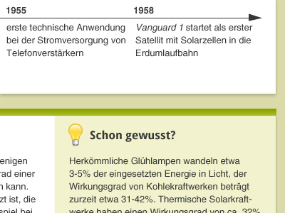 I.f.S. — content box w/ details (timeline and "did you know?") content box office solar timeline