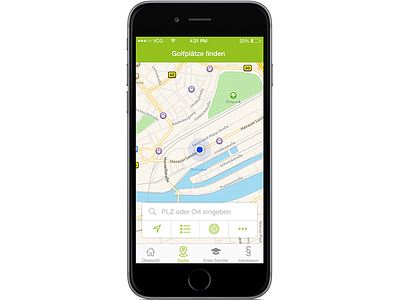 golf app: finding a golf club near you app design golf green ios iphone maps