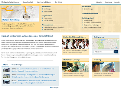 version 2: possible redesign of a medical website clinic medical redesign relaunch white collar