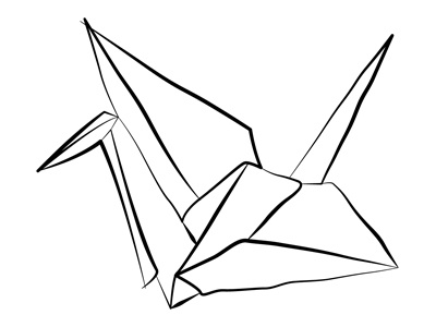origami crane crane crumbled illustration origami paper