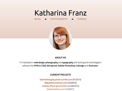katharinafranz.com v2 css3 gradient html opacity vcard