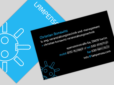 business card: lampensau (final) business card card vcard