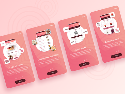 App onboarding after effects animation app application food and drink food app geometric ice cream minimal onboarding pink design tutorial ui ui animation
