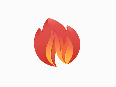 On Fire fire icon illustration logo