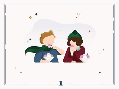 Christmas Calendar 🍧🍦Day 1 calendar christmas card digital art illustraion winter