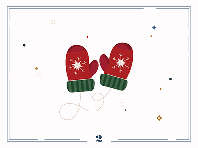 Christmas Calendar ❄️Day 2 calendar christmas christmas card digital art gloves illustration ui winter