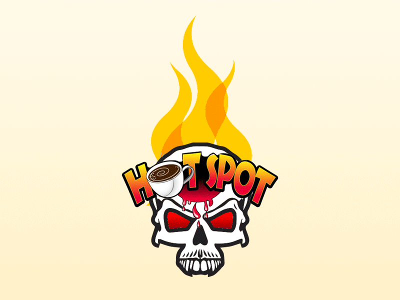 Hotspot Cafe - Loading Animation animation fire hotspot cafe photoshop skull