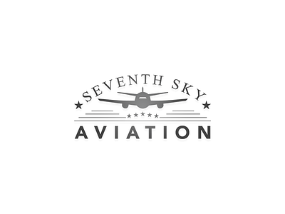 7th Sky Aviation - Logo Design 7th aviation design logo retro sky