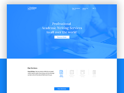 Writing Factory - Web Design blue design factory services web website writing