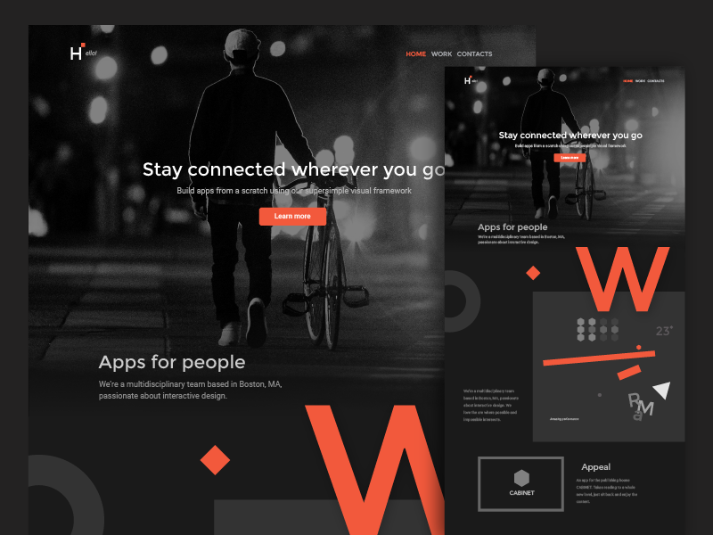 Exploring: colors in web 3 letters dark website web design landing page colors