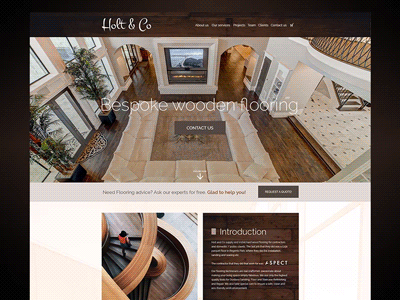UI design for Flooring company concept design flooring gif mock up progress ui visual design web website wood