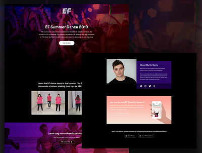 EF Summer Dance 2019 Landing Page branding landing page landing page design web design
