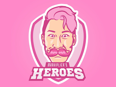 Markiplier's Heroes Sports Logo logo markiplier mustache pink sport sports logo t shirt youtube youtuber