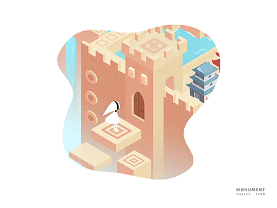 Monument Valley -Meet with the ancient city01 china illustration isometric monument valley
