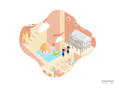 Monument Valley -Meet with the ancient city04 china illustration isometric monument valley