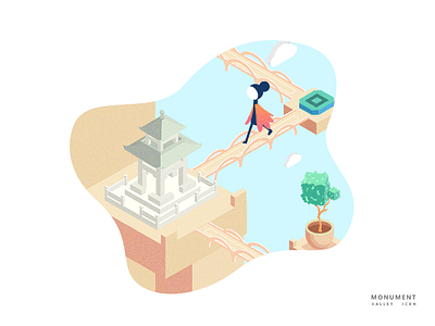 Monument Valley -Meet with the ancient city05 china illustration isometric monument valley