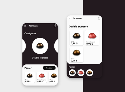 nespresso app categorie app ecommerce mobile mobile ui nespresso web design