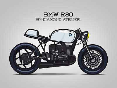 BMW R80 bmw r80 café racer custom bike diamond atelier illustration the blastart vector