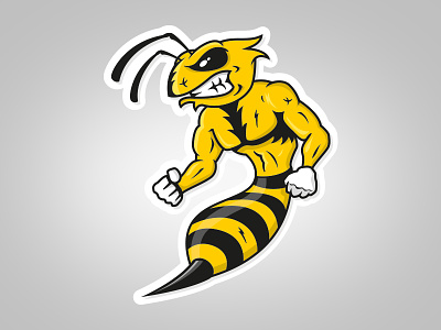 An angry Bee for a Down Hill Rider bee character design david houpert illustration the blastart vector