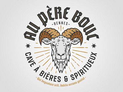 Au Père Bouc beer store goat graphic design liquor logo typography