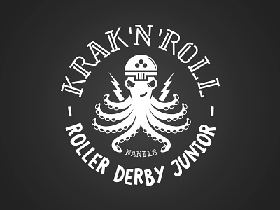 Krak'n'Roll graphic design kraknroll logo nantes roller derby
